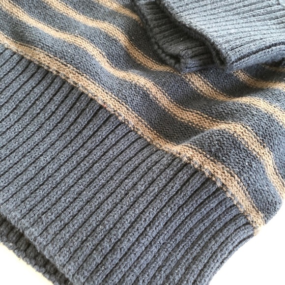 Carbon Striped Navy Pull Over Zip Up Men’s Sweater XL - Picture 5 of 9